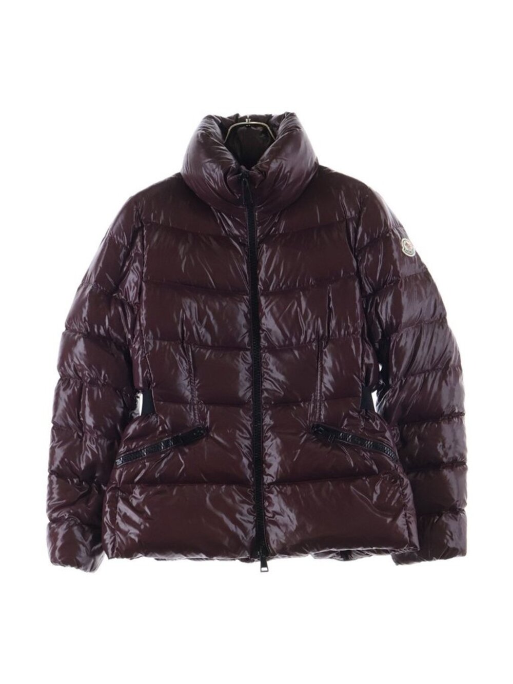 Moncler Danae Short Down Jacket Zip Up Nylon Bordeaux